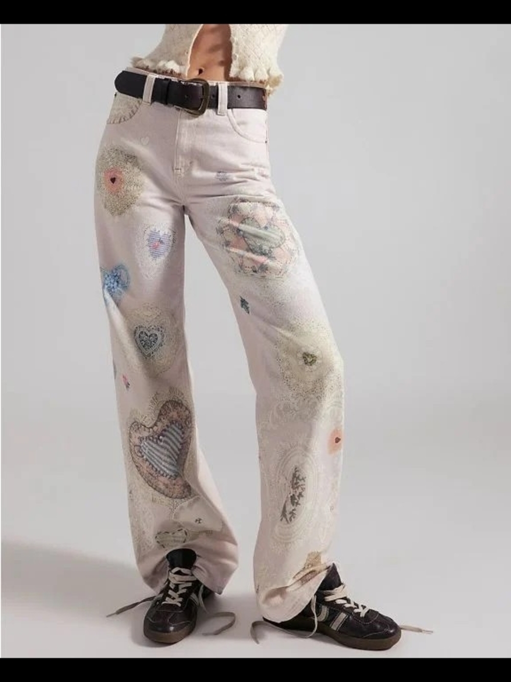 We The Free Tinsley Printed Jeans - Illusions Heirloom Ivory